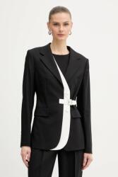 Karl Lagerfeld gyapjúkeverék felső BW ESSENTIAL - fekete 36