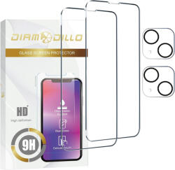  Diamodillo iPhone 14/15 Pro Max 9H Surface Hardness Oil Resistant WaterProof Glossy (2db kijelző és kamera lencse védő) (14PRMXCLR)