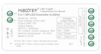 Mi-Light SPIR5, 5-in-1 távirányítható LED szalag vezérlő SPI digitális LED szalaghoz (futófény) (egyszínű, CCT, RGB, RGBW, RGB+CCT) (Milight SPIR5)