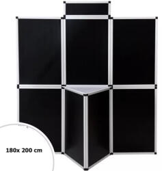 Jago Promóciós mobil stand fekete, fehér színben 180x200cm állvány paraván display kiállítás