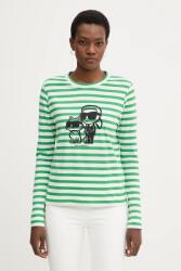 KARL LAGERFELD pamut hosszúujjú IKON - zöld M
