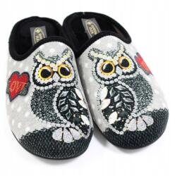 Sanital Flex Női papucs bagoly mintával, ezüst színű Sanital Flex szürke Z25677X méret 39 (Z25677X)