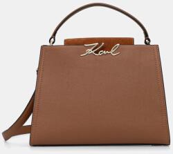 Karl Lagerfeld bőr táska K/SIGNATURE - barna Univerzális méret - answear - 141 690 Ft