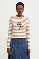 KARL LAGERFELD pamut hosszúujjú IKON - bézs XXL