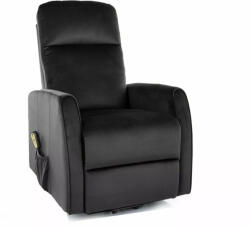 SIGNAL MEBLE Leto Velvet Elektromos Relax Fotel Bársony Fekete (SIG-LETOVC)