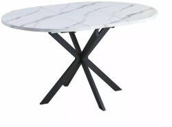 SIGNAL MEBLE Gaston Bővíthető Kerek Étkezőasztal Márvány Hatású Fehér Lappal (SIG-GASTONBMAC100) - prodis