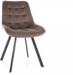SIGNAL MEBLE Monti Velvet Cappuccino Bársony Étkezőszék Fekete Fém Lábakkal (SIG-MONTIVCCA)