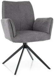 SIGNAL MEBLE Coco II Vardo Forgó Étkezőszék Szürke Szövet Fekete Fém Vázzal (SIG-COCOIIVACSZ)