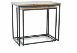 Signal Doblo Artisan MDF Egymásba Tolható Dohányzóasztal Szett Tölgy/Fekete (SIG-DOBLODAC)