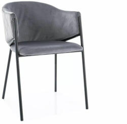 SIGNAL MEBLE Bono Velvet Bársony Étkezőszék Szürke Fém Vázzal (SIG-BONOVCSZ)