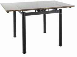 SIGNAL MEBLE GD082 Vintage Dió Kihúzható Étkezőasztal Fekete Fém Vázzal (SIG-GD082OVC80)