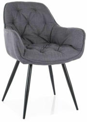 SIGNAL MEBLE Cherry Bjorn Tűzött Szürke Étkezőszék Fekete Fém Lábakkal (SIG-CHERRYBJCSZ)