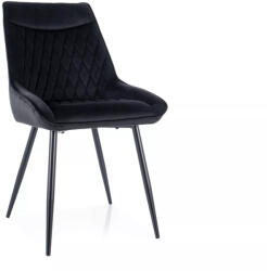 SIGNAL MEBLE Agat Velvet Luxus Étkezőszék Fekete Bársony Steppelt (SIG-AGATVCC)