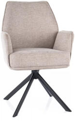 SIGNAL MEBLE Hugo Brego Forgó Szék Világos Bézs Szövet Fekete Fém Vázzal (SIG-HUGOBRCJBE) - prodis