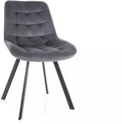 SIGNAL MEBLE Monti Velvet Bársony Étkezőszék Szürke Steppelt (SIG-MONTIVCSZ)