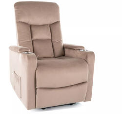 SIGNAL MEBLE Ikar Elektromos Relax Fotel Bársony Sötétbézs (SIG-IKARVCB) - prodis