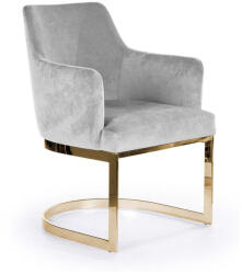 ATREVE Porto Luxus Kárpitozott Fotel Szürke Bársony Arany Vázzal (ATE-PORTCHSTGR1XXXP)