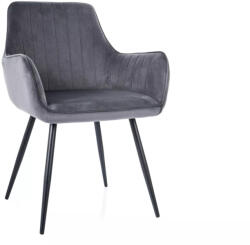 SIGNAL MEBLE Apple Velvet Bársony Étkezőszék Szürke Fekete Fém Vázzal (SIG-APPLEVCSZ)