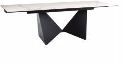 SIGNAL MEBLE Peterson Ceramic Statuario Venato Bővíthető Üveg-Kerámia Étkezőasztal Fehér-Fekete (SIG-PETERSONBC160)