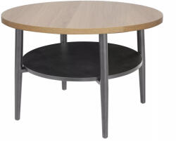 Signal Ella B Kerek Tölgy Dohányzóasztal Fekete Fém Vázzal (SIG-ELLABDC)