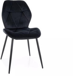 SIGNAL MEBLE Rick Velvet Geometrikus Bársony Étkezőszék Fekete (SIG-RICKVCC)