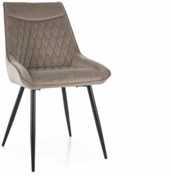 SIGNAL MEBLE Agat Velvet Rombusz Étkezőszék Bársony Sötétbézs Fém Vázzal (SIG-AGATVCCBE) - prodis