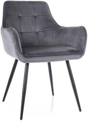 SIGNAL MEBLE Lemon Velvet Bársony Étkezőszék Szürke Fém Vázzal (SIG-LEMONVCSZ) - prodis