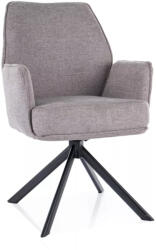 SIGNAL MEBLE Hugo Brego Forgó Szék Szürke Szövet Fekete Fém Vázzal Auto-Return Funkcióval (SIG-HUGOBRCSZ)