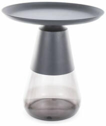 Signal Tiffany Modern Kerek Fém-Üveg Dohányzóasztal Matt Fekete (SIG-TIFFANYACCFI50)