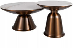 Signal Vera Kerek Dohányzóasztal Kerámia Márvány-Fehér Réz (SIG-VERABMI) - prodis