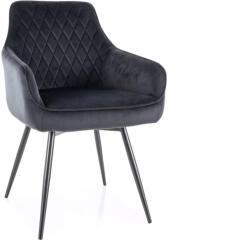 SIGNAL MEBLE Marlo Velvet Fekete Bársony Étkezőszék Automata Visszatérés Funkcióval (SIG-MARLOVCC) - prodis