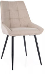SIGNAL MEBLE Klif Bjorn Elegáns Étkezőszék Világos Bézs Szövet Fekete Fém Vázzal (SIG-KLIFBJCJBE)