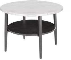 Signal Ella B Márvány Hatású Kerek Dohányzóasztal Fehér/Fekete (SIG-ELLABBMAC)