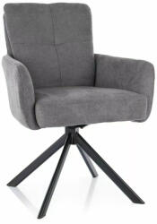 SIGNAL MEBLE Basil Vardo Forgó Szék Szürke Szövet Fekete Fém Vázzal Auto-Return Funkcióval (SIG-BASILVACSZ)