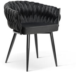 ATREVE ROSA Elegáns Kárpitozott Fotel Fekete Bársony Steppelt (ATE-ROSACHXXBCKBCKI)