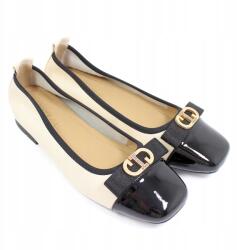 Loretta Vitale Bőr balerina cipő Loretta Vitale bézs-fekete színben, 38-as méret E40304B (E40304B)