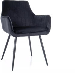 SIGNAL MEBLE Apple Velvet Elegáns Bársony Étkezőszék Fekete Fém Vázzal (SIG-APPLEVCC)