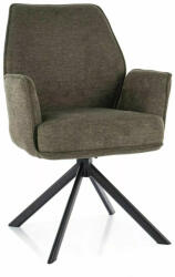 SIGNAL MEBLE Hugo Brego Forgó Szék Olívazöld Szövet Fekete Fém Vázzal (SIG-HUGOBRCOL) - prodis