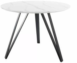 SIGNAL MEBLE Tetis Kerek Étkezőasztal Márvány Hatású MDF Fehér-Fekete (SIG-TETISBC100)