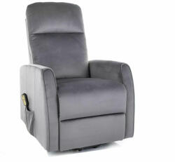 SIGNAL MEBLE Leto Velvet Elektromos Relax Fotel Bársony Szürke (SIG-LETOVSZ)