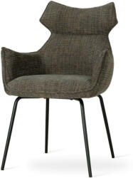 ATREVE BUTARO Modern Kárpitozott Szék Szürke-Barna Karfával Fekete Lábakkal (ATE-BUTACHXXGBNBCKI)