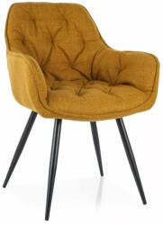 SIGNAL MEBLE Cherry Bjorn Steppelt Étkezőszék Curry Szövet Fekete Fém Vázzal (SIG-CHERRYBJCCU)