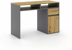 SIGNAL MEBLE B-012 Artisan Laminált Íróasztal Antracit-Tölgy Tárolórekeszekkel (SIG-B012DAAT)