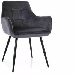 SIGNAL MEBLE Lemon Velvet Bársony Étkezőszék Fekete Fém Vázzal (SIG-LEMONVCC) - prodis