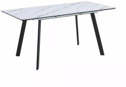 SIGNAL MEBLE Bari Kihúzható Márvány Étkezőasztal MDF Fehér-Fekete Modern (SIG-BARIBMAC120)