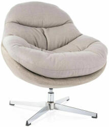 SIGNAL MEBLE Peggie Luxus Forgó Fotel Szövet Szürke-Bézs Króm 360° (SIG-PEGGIESZ)