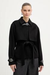 KARL LAGERFELD baba gyapjúkeverék pulóver - fekete 40