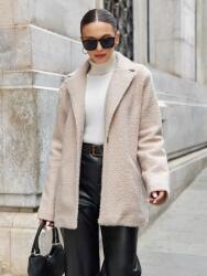 Shein KU321 Shein Női Kabát Szőrme Zsebek (48) S