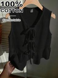 Shein LC83310 Shein Fekete Kötött Muszlin Mellény (48) 44