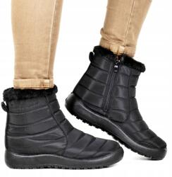  Női Hócipő, vízálló, alacsony, kényelmes, fekete (iBUTY 1467 CZARNE BLACK)